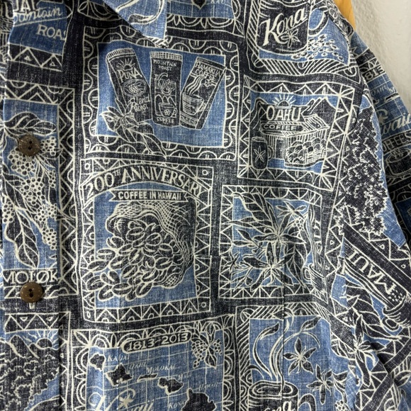 The Hawaiian Original 200th Anniversary coffee print short sleeved button up - Picture 3 of 8